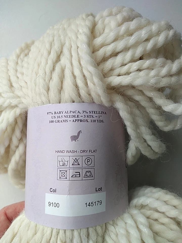 Crema de alpaca para bebé Plymouth Yarn Grande Glow 9100 - 1 madeja nueva Foto 3 de 4