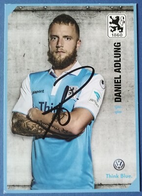 0081 Daniel Adlung TSV 1860 Munich 2014/15 Autograph Card Original Signed