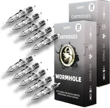 Wormhole Tattoo Cartridge Needles 50Pcs Assorted Disposable Tattoo