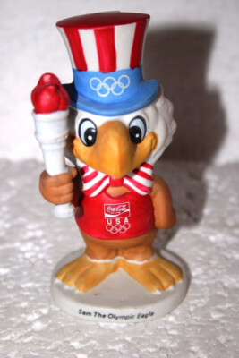 Olympia Maskottchen 1984 Figur Sam the Olympic Eagle made in USA Papel Keramik