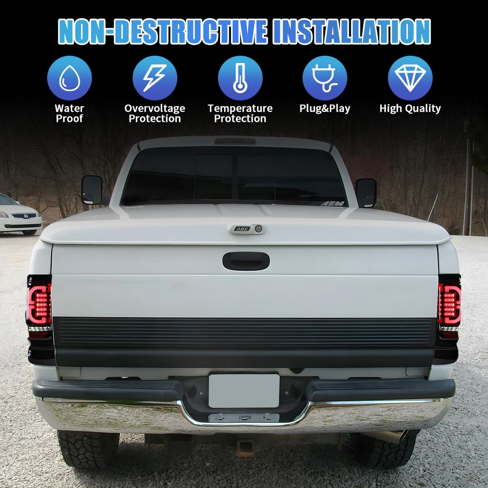 Luces traseras para Dodge Ram 1500/2500/3500/4000 1995-2001 lentes de humo luces traseras  Foto 2 de 4