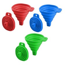 3pc Silicone Foldable Funnel Set Filling Bottles Oil Liquid Transfer Gadgets