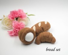 Felt food bread set, Play kitchen toys, Felt breakfast, Plush toy