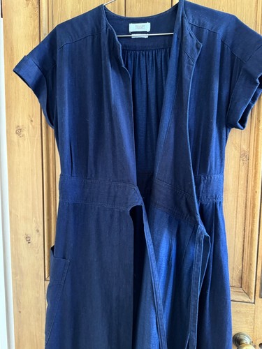 TOAST indigo Side tie Dress 10 12 Japanese Soft - Stunning - Picture 5 of 12