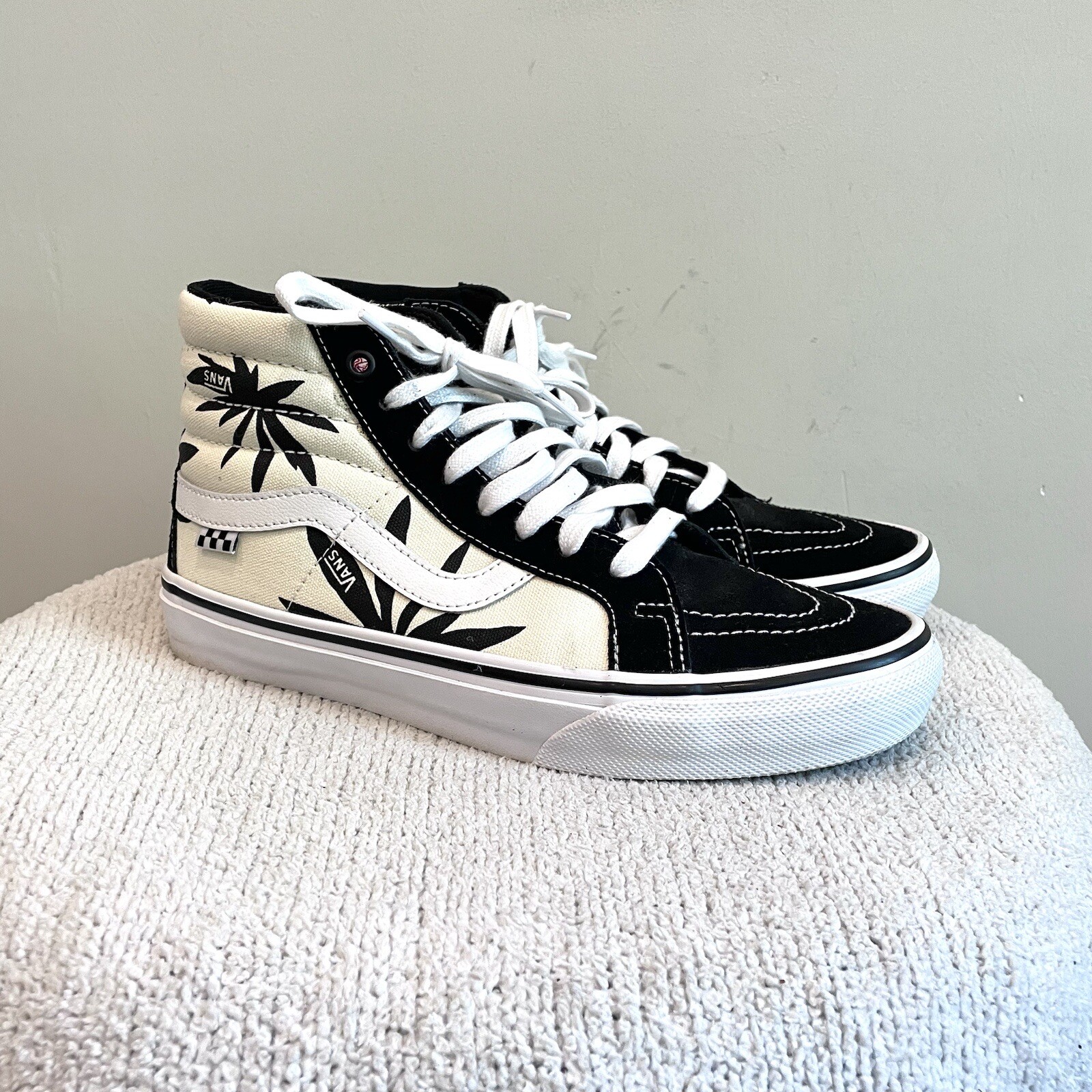 Vans Men\'s High-Top Sneakers - Cream and Black Vans  main image 3