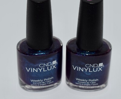 2 Bottles Of CND Vinylux Weekly Nail Polish .5 Fl Oz 15ml Eternal Midnight ~ UD9