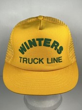 Vintage Yellow Mesh Trucker Snapback Hat Winters Truck Line Made In USA!!