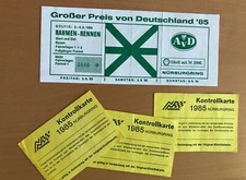 Eintrittskarte + Grand Prix von Deutschland 1985 Nürburgring - s. Bilder