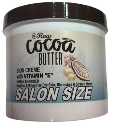 Rohe Kakaobutter Hautcreme mit Vitamin E Glas Salon Größe 28oz/696g