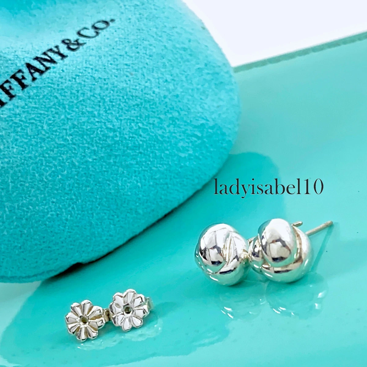 tiffany silver ball earrings