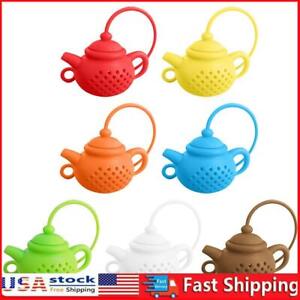 Teapot-Shape Tea Infuser Strainer Silicone Tea Bag Leaf Filter Diffuser Portable 