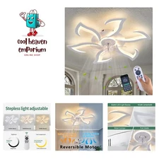 Modern Ceiling Fan with Light and Remote, Low Profile Ceiling Fans with Light...