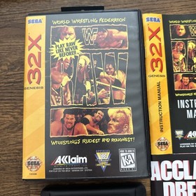 WWF Raw - Sega Genesis 32X Complete With Manual And Poster Wrestling WWE MINT