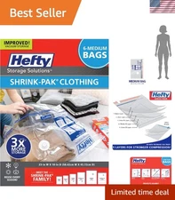 Airtight Hefty Vacuum Storage Bags - Ultimate Space Saving for Clothing & Linens