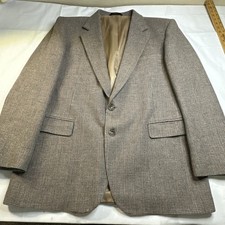 Imperial by Haggar Mens Sport Coat 100 Wool Brown Sz- 44