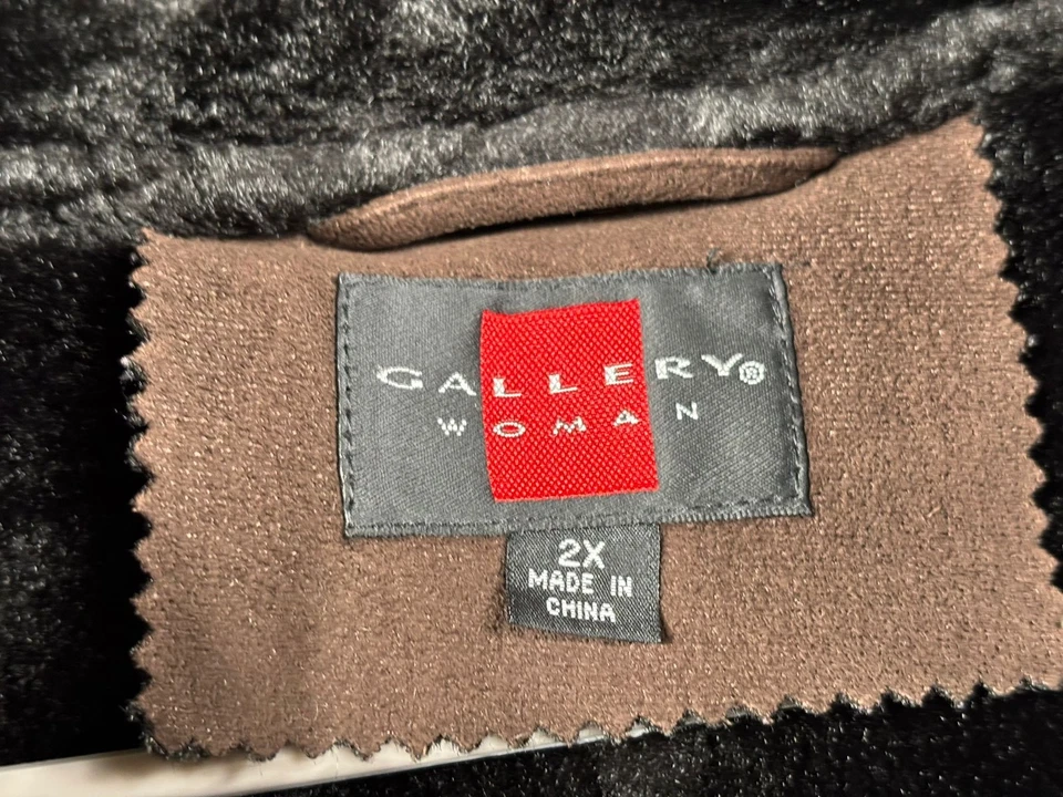 Gallery Mujeres Imitación Gamuza Capucha Caminante Abrigo Prendas Exteriores Talla Grande 2X Marrón Invierno Foto 3 de 4