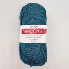 Valley Yarns Goshen Pacific Teal Green 0023, 92 Yard 50g Cotton Modal Silk NWT
