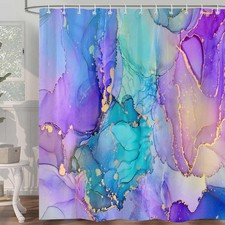 PAOPOED Purple Marble Shower Curtain, Colorful Ombre Abstract Modern Bathroom...