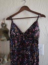No Boundaries Juniors XL Tank Dress Floral Maxi Goth Grunge Romantic