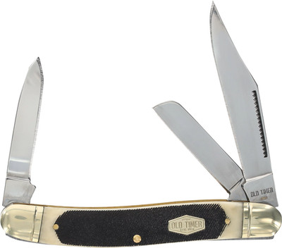 Schrade Old Timer Lumberjack Stockman Mirror Polish Blade Saw Cut Handle 858OTB