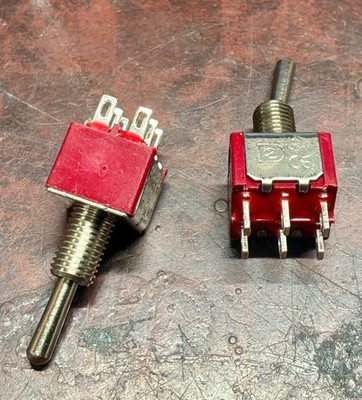 TWO PIECES 3 Position 6Pins DPDT ON-OFF-ON Micro Mini Toggle Switch