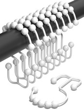 Shower Curtain Hooks Rust Proof set Of 12 Stainless Steel Shower Curtain Rings