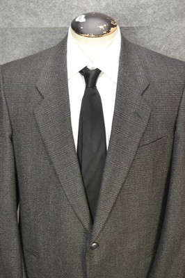 Giorgio Armani Blazer Mens 44L Gray Plaid Check Wool Tweed MANI Sport Coat Italy