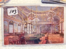 Early 1900's Billiard Post Card. Card Is In A Sleeve Then A Hard Plastic Case