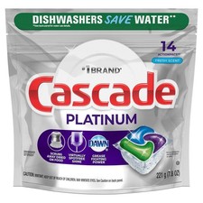 Cascade Platinum ActionPacs Dishwasher Detergents - Fresh Scent - 14ct