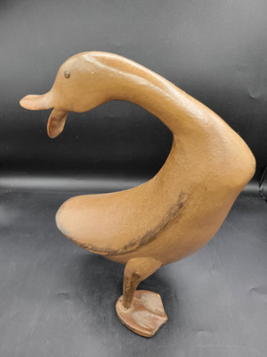  Vintage Large Wooden Hand Carved Duck  Home Decor 14''
