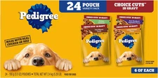Pedigree Choice Cuts in Gravy Adult Soft Wet Dog Food 24-Count Variety Pack, 3.5