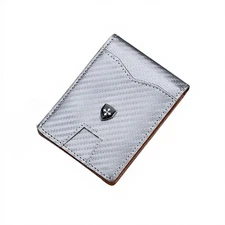 Men’s Leather Slim Wallet RFID Blocking Card Holder Money Clip Front Pocket Gray