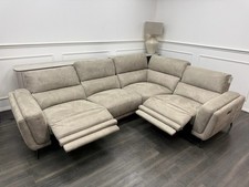 DFS San Mateo RHF Power Recliner Corner Sofa In Stone Fabric