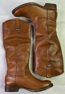 Frye Melissa Button Women's 15.5'' Classic Leather Boots-Brown-Size:  7 B