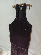 Berne Workwear Xl Short Black Canvas Bibs Black Winter Insulation Ches t 48-50