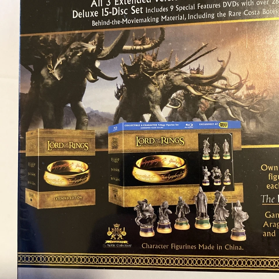 LOTR The Lord of the Rings Trilogy Extended Edition Blu-Ray 6-Figurine Set NEW Foto 4 de 4