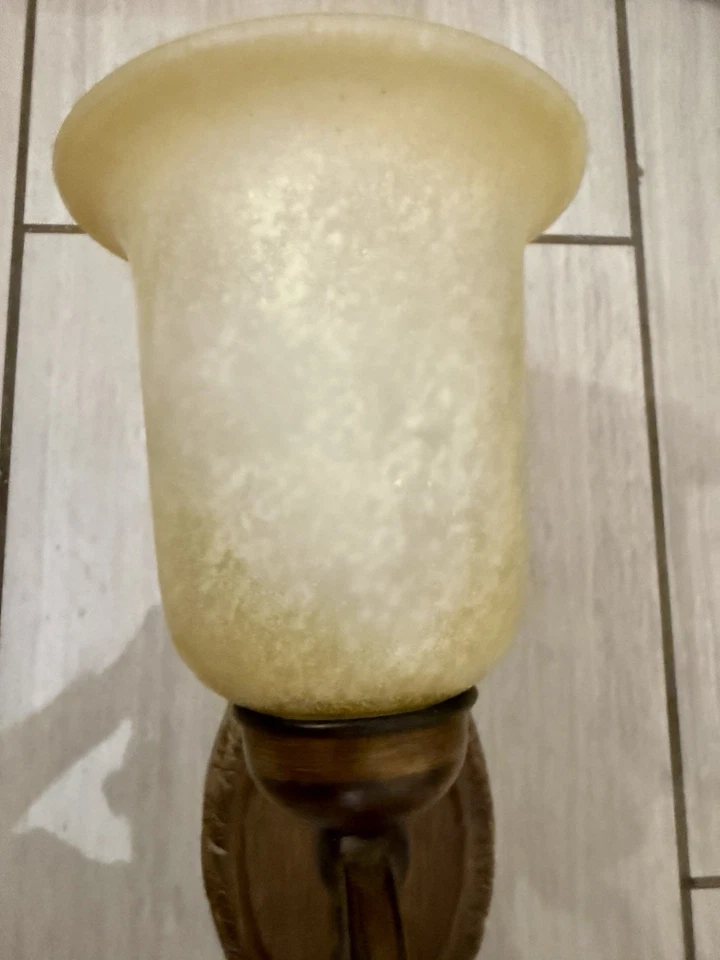 Set of 3 Minka-Lavery 5941-126 Wall Sconces Belcaro Walnut Aged Champagne Glass - Image 3 of 4