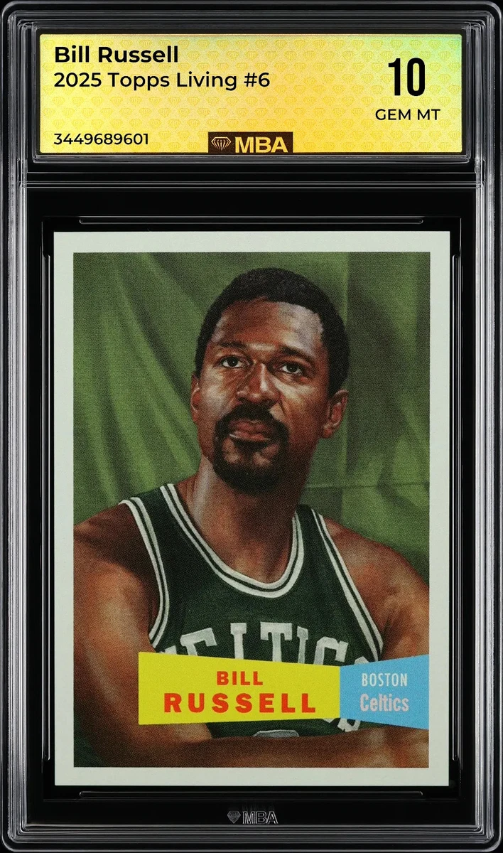 Topps Bill Russell Basketball Autographed Sports Trading Cards