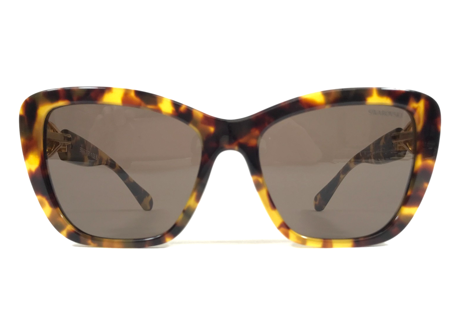 Swarovski Sunglasses SK6018F 104073 Tortoise Alt Fit Frames w/ Dark Brown Lenses