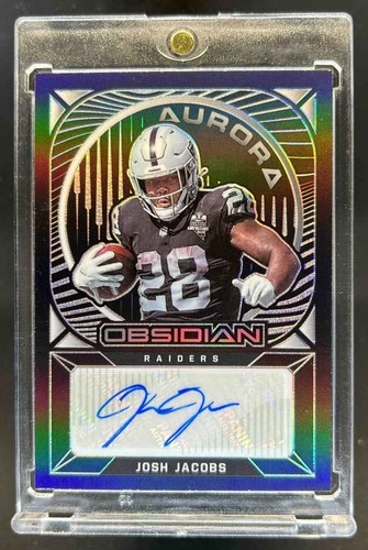2021 Obsidian Josh Jacobs Aurora Auto Auto #64/150 Raiders
