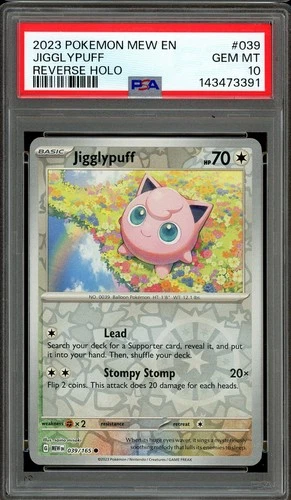 Pokemon TCG Scarlet & Violet 151 English #039 Jigglypuff Reverse Holo PSA 10