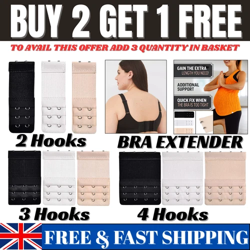 2, 3, 4 Hook Bra Extender Bra Strap Strapless Underwear Maternity Bra Extenders