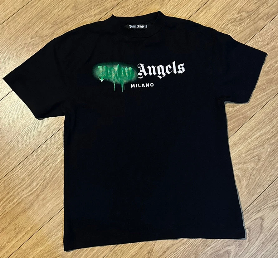 PALM ANGELS Milano sprayed Black Green T shirt Medium eBay