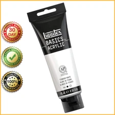 LIQUITEX BASICS ACRYLIC PAINT Titanium White Thick Creamy Satin Finish 4-Oz Tube