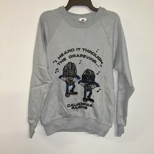 Vintage 1980 s California Raisins Crewneck Sweater, Deadstock NWT, Size M 10-12