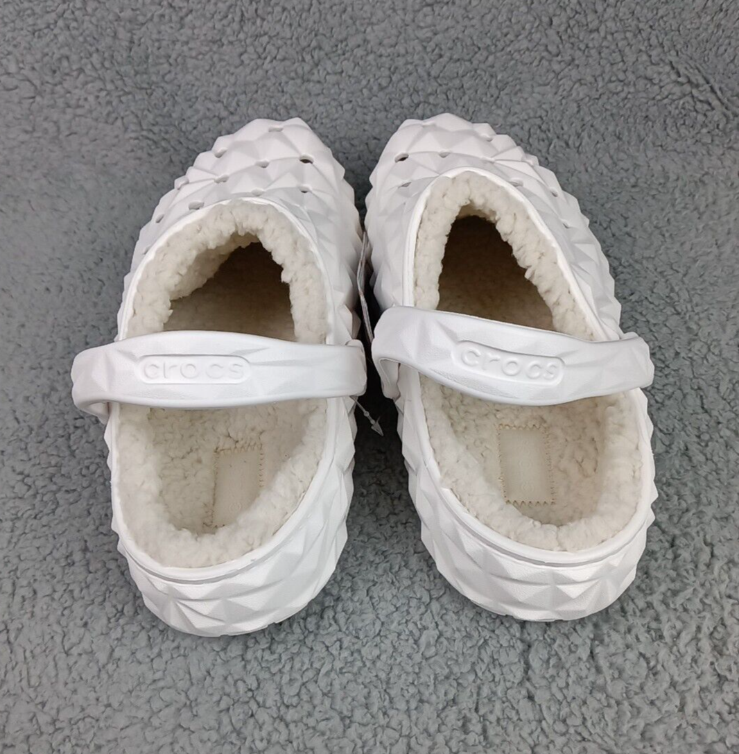 Crocs Classic Lined Geometric Clog White M10 / W12 210069-100 NWT 