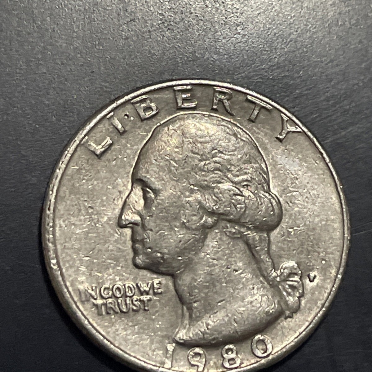 1980 Quarter With Filled In Mint And Spilt Plating On Rim DD In