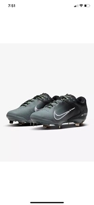 Nike Hyperdiamond 4 Elite CZ5917-001 Women's Black Gray Softball Cleats DSG736