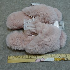 Lauren Conrad Faux Fur Slide Slippers Size Medium 7-8 Blush Pink