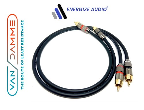 Cavo RCA Van Damme Pro Grade 1m - Placcato Argento, OFC, Stereo, Verde, Connettori Amphenol